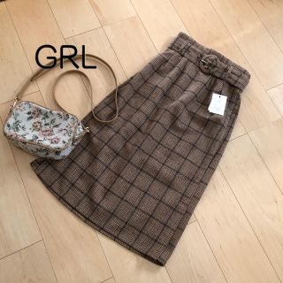 グレイル(GRL)のSALE❗️新品未使用✨GRL チェックストレートスカート(ひざ丈スカート)