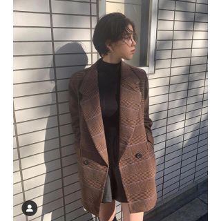 マウジー(moussy)の新作をお安く♡moussy CHECK MIDDLE ジャケット♡茶(テーラードジャケット)