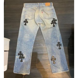 クロムハーツ(Chrome Hearts)のLevi's 501 66 前期（W35/90cm）／クロムハーツ革パッチ加工(デニム/ジーンズ)