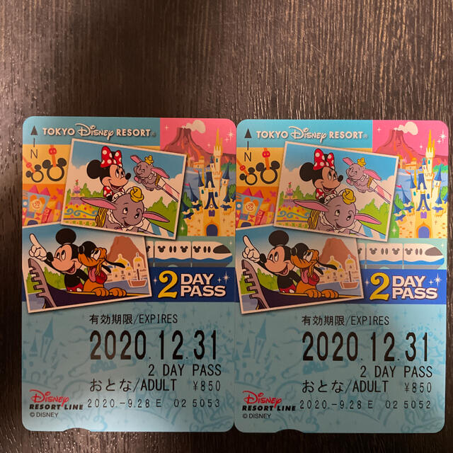 Disney(ディズニー)のディズニーリゾートライン2days×2 チケットの施設利用券(遊園地/テーマパーク)の商品写真