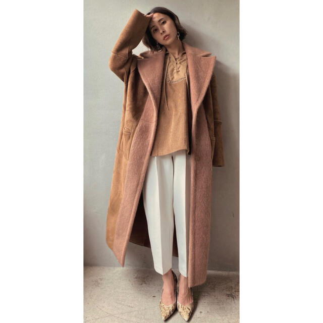 BLANKET LINE FAKE MOUTON COAT