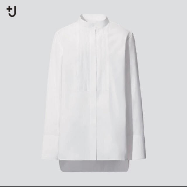 UNIQLO(ユニクロ)のユニクロ ジルサンダー スーピマコットン タック シャツ ホワイトM レディースのトップス(シャツ/ブラウス(長袖/七分))の商品写真