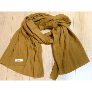 美品☆定番☆naru【ナル】長方形ガーゼストールマフラー617045マスタード(ストール/パシュミナ)