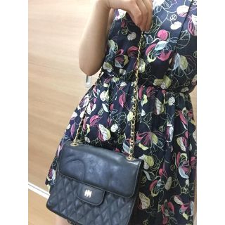 ハナエモリ(HANAE MORI)の【ハナエモリ】黒レザーショルダーバッグ(ショルダーバッグ)