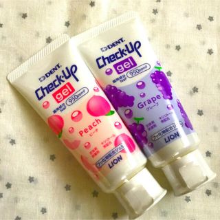 LIONチェックアップジェル 60g ２本　ピーチ＊グレープ(歯ブラシ/歯みがき用品)