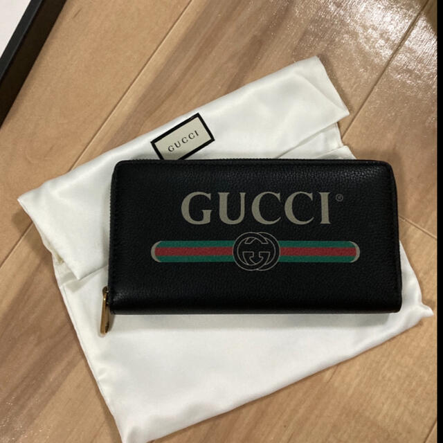 Gucci - 【新品】GUCCI 　長財布　ラウンドファスナーロングウォレット　ブラック部