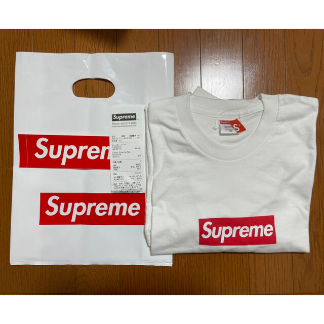 Supreme(シュプリーム)の【新品】supreme Box Logo L/S Tee ホワイト Mサイズ メンズのトップス(Tシャツ/カットソー(七分/長袖))の商品写真