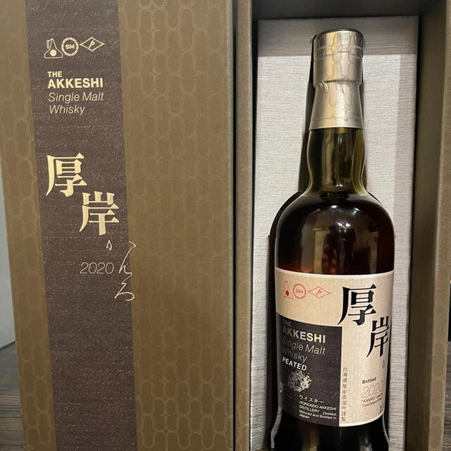 小物 おろろ様専用 厚岸 シングルモルトウィスキー寒露 55% 700ml 化粧箱付き 食品/飲料/酒