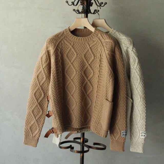 SUNSEA 18AW BELTED FISHERMAN SWEATER