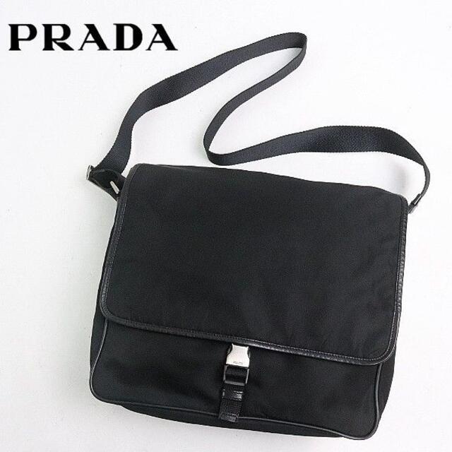 【PRADA】プラダ V166 ナイロン×レザー 斜め掛け ショルダー バッグ