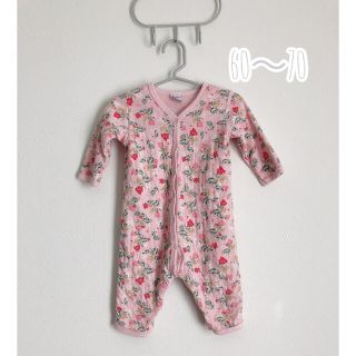 プチバトー(PETIT BATEAU)のPETIT BATEAU 花柄カバーオール 6m/67cm(カバーオール)