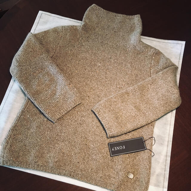 御専用DM掲載完売☆FOXEYカシミヤ100%Orange Tweed☆モカ38