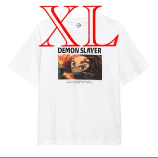 ジーユー(GU)のGUグラフィックT(半袖)鬼滅の刃DemonSlayer1 XLサイズホワイト白(Tシャツ/カットソー(半袖/袖なし))