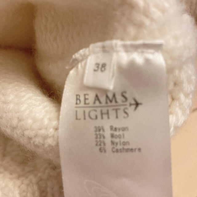 BEAMS(ビームス)のBEAMS LIGHTS /  袖ケーブル ニット　ホワイト　白　セーター レディースのトップス(ニット/セーター)の商品写真