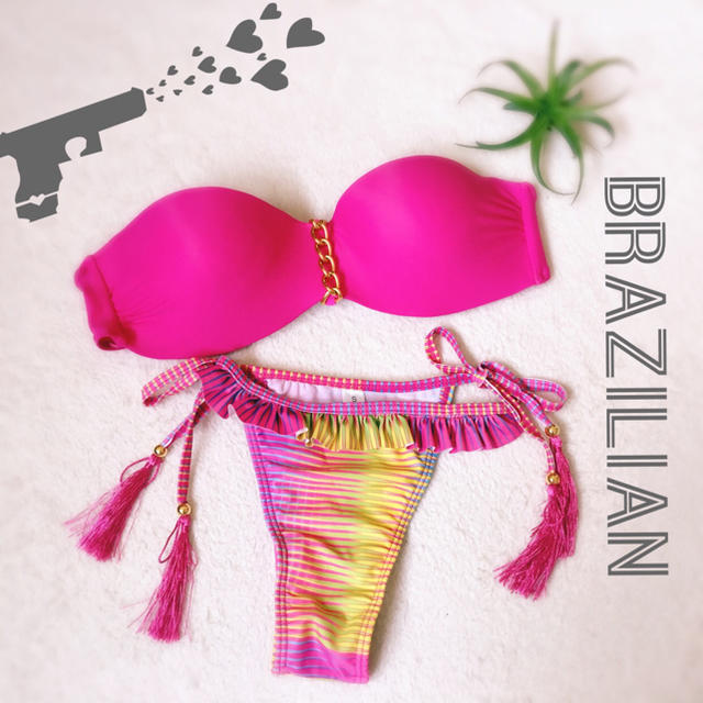 フューシャピンク♡ブラジリアンビキニ レディースの水着/浴衣(水着)の商品写真