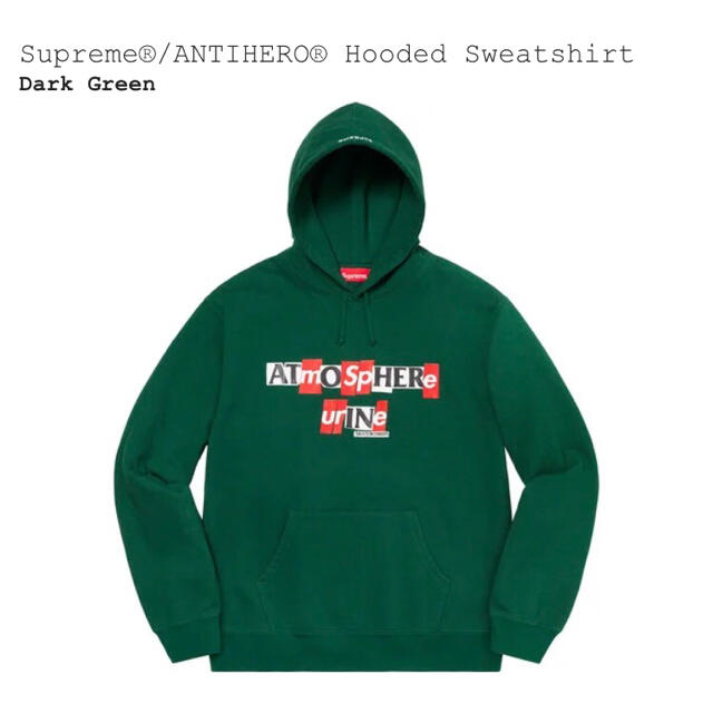 新発売の Supreme ANTIHERO Hooded Sweatshirt パーカー