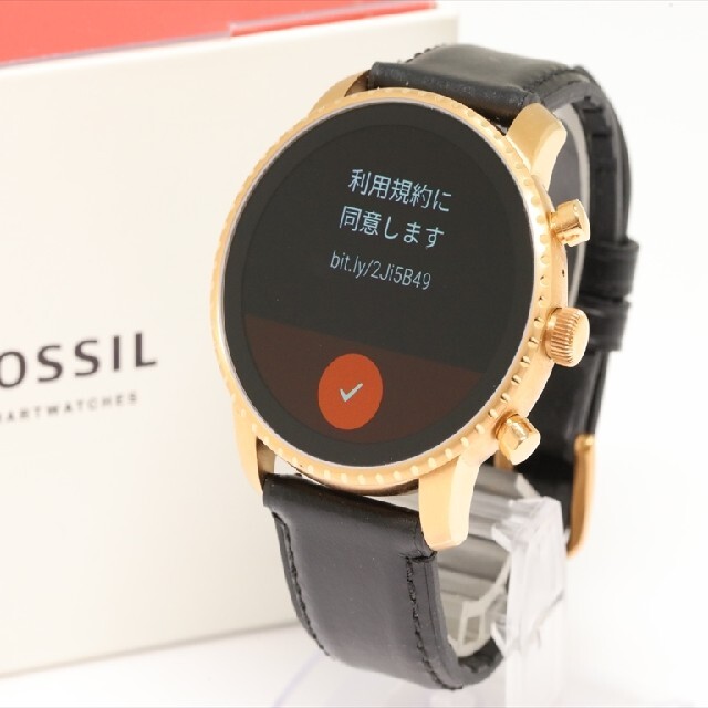 FOSSIL(フォッシル)の【フォッシル】DW6F1 スマートウォッチ　レザー/黒　メンズ腕時計　箱付き メンズの時計(腕時計(デジタル))の商品写真