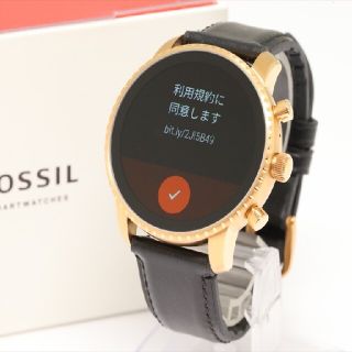 フォッシル(FOSSIL)の【フォッシル】DW6F1 スマートウォッチ　レザー/黒　メンズ腕時計　箱付き(腕時計(デジタル))