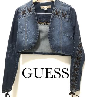 ゲス(GUESS)のGUESS  ショート丈　Gジャン　リボン(Gジャン/デニムジャケット)