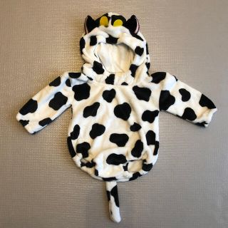 シマムラ(しまむら)の【美品】フリース 牛柄ロンパース 80(ロンパース)