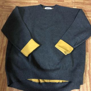 ENFOLD - enfold バイカラーニットプルオーバー チャコール×イエローの