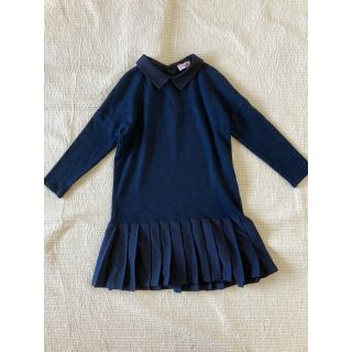 シモネッタ(Simonetta)の美品☆イルグッフォ☆襟付きワンピース　ネイビー 6anni  110 115(ワンピース)