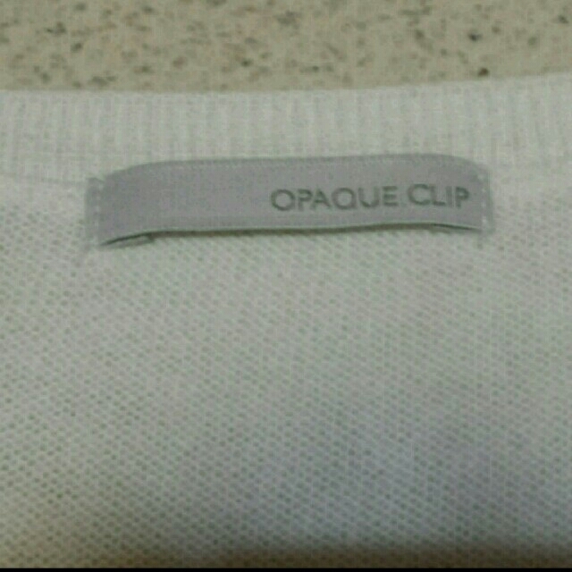 OPAQUE.CLIP(オペークドットクリップ)のOPAQUE.CLIP ホワイトニット レディースのトップス(カットソー(半袖/袖なし))の商品写真