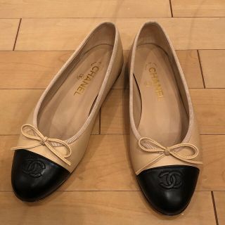 CHANEL シャネル バイカラー バレエシューズ 28 24〜24.5cm レディース