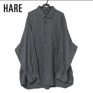 ハレ(HARE)のHARE BIGグレンチェックシャツ　ダークグレー(シャツ)