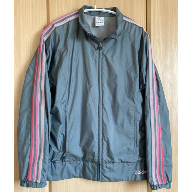 adidas ウインドブレーカー上下　サイズM　ソリッドグレー＆ピンク