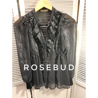 ローズバッド(ROSE BUD)のrose bud ドット　シースルートップス　ブラウス★おまけ付き(シャツ/ブラウス(長袖/七分))