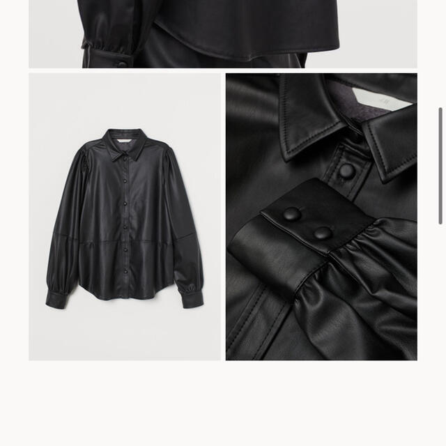H&M(エイチアンドエム)のh&m フェイクレザー シャツ レディースのジャケット/アウター(ブルゾン)の商品写真