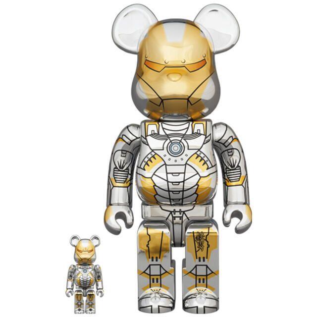 MEDICOM TOY(メディコムトイ)の新品BE@RBRICK SORAYAMA IRONMAN 100％ & 400% エンタメ/ホビーのおもちゃ/ぬいぐるみ(キャラクターグッズ)の商品写真