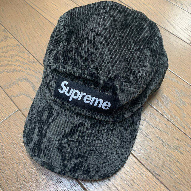 お値下げ新品Supremesnakeskincorduroy camp cap