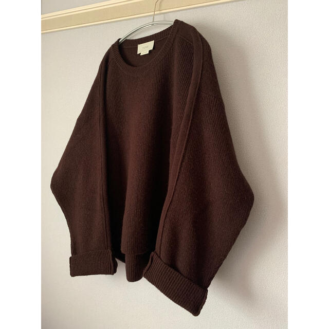 メンズYOKE  7G ALPACA WOOL RIB STITCH KNIT