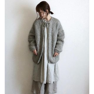 ネストローブ(nest Robe)のnest Robe ネストローブ ペルーニットカーディガン ベージュ(カーディガン)