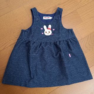 ミキハウス(mikihouse)の《新品未使用品》ミキハウス　ジャンバースカート　80 ワンピース　女の子(ワンピース)