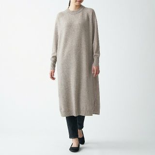 ムジルシリョウヒン(MUJI (無印良品))の◆新品◆ 無印良品ヤク入りウールモックネックワンピース／モカブラウン／XS～Ｓ(ひざ丈ワンピース)