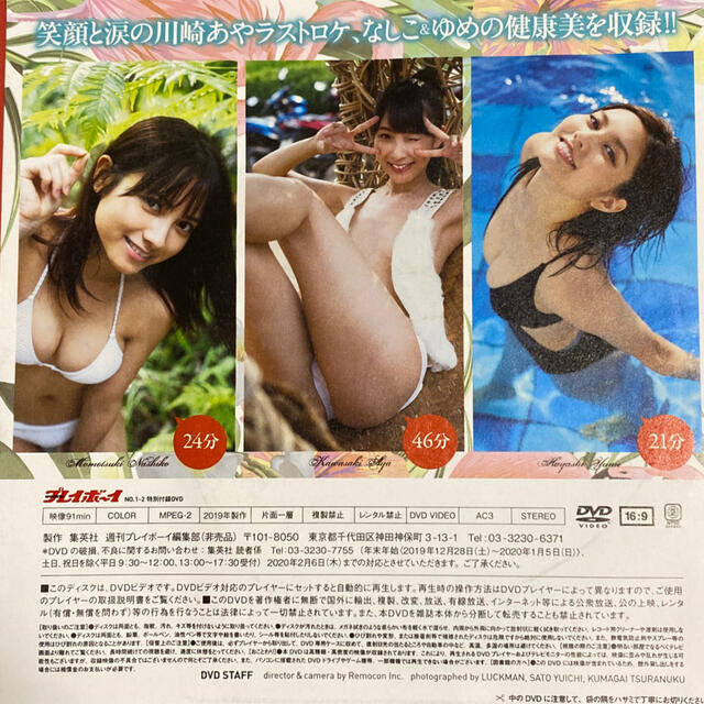 PLAYBOY(プレイボーイ)の桃月なしこ 川崎あや 林ゆめ 南国からのメッセージ プレイボーイ付録DVD エンタメ/ホビーのDVD/ブルーレイ(アイドル)の商品写真