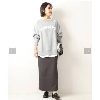 スピックアンドスパン(Spick & Span)の【☆MYS★様専用】Spick&Span ハリヌキリブタイトスカート　グレー(ロングスカート)