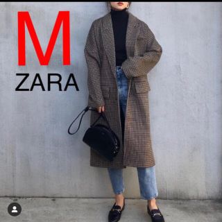 ザラ(ZARA)のZARA チェック柄オーバーサイズコート(ロングコート)