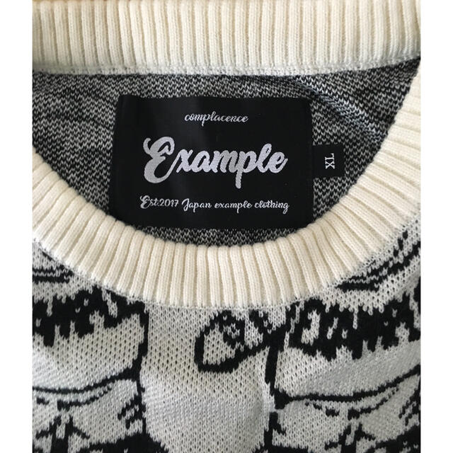 EXAMPLE BB BEAR SWEATER セーター XL 白