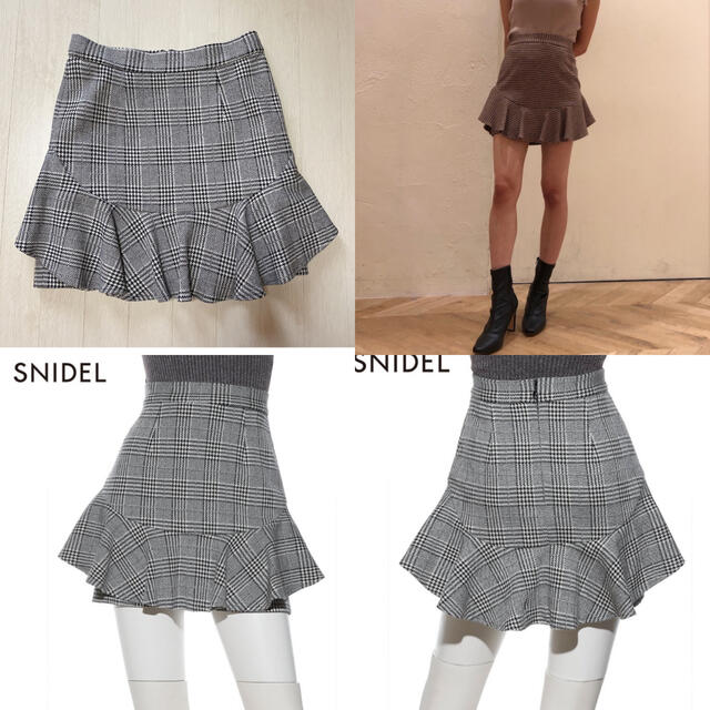 SNIDEL(スナイデル)のsnidel ミニスカート　ストレッチ　フリル レディースのスカート(ミニスカート)の商品写真