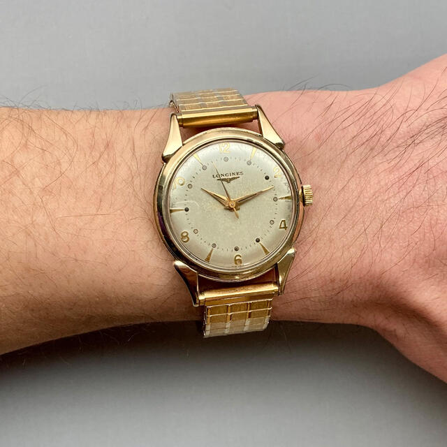かなすり LONGINES 1957年 メンズ 手巻きの通販 by 骨董のかしち｜ロンジンならラクマ - 動作良好★ロンジン アンティーク 腕時計 りします