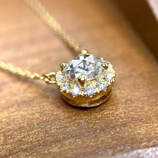 本物の輝くローズカットダイアモンド ペンダントk18YellowGold