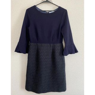 ノーリーズ(NOLLEY'S)の【美品】ノーリーズ Nolley's ワンピース 切替 ひざ丈 七分袖 (ひざ丈ワンピース)