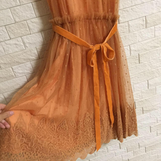 bulle de savon(ビュルデサボン)のcucia クチャ ドレス ワンピース オレンジ レディースのワンピース(ロングワンピース/マキシワンピース)の商品写真