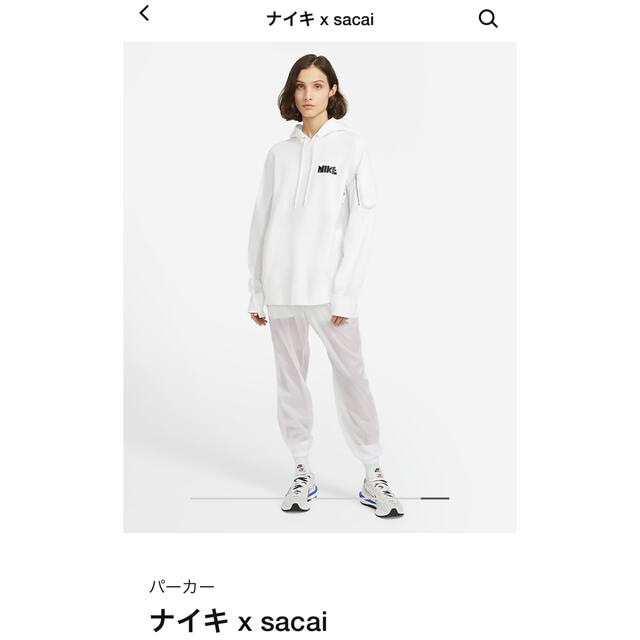 NIKE SACAI Hoodie ナイキ サカイ パーカー White XLXLカラー - パーカー