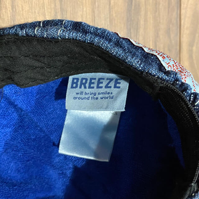 BREEZE(ブリーズ)のブリーズ デニムキャップ ポンポン付き 美品 キッズ/ベビー/マタニティのこども用ファッション小物(帽子)の商品写真