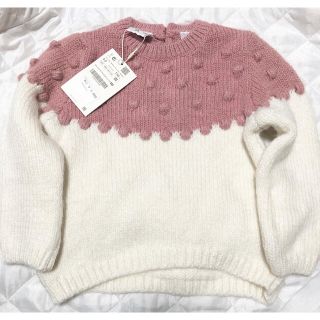 ザラキッズ(ZARA KIDS)のzaraベビー　ポンポンニット(ニット)